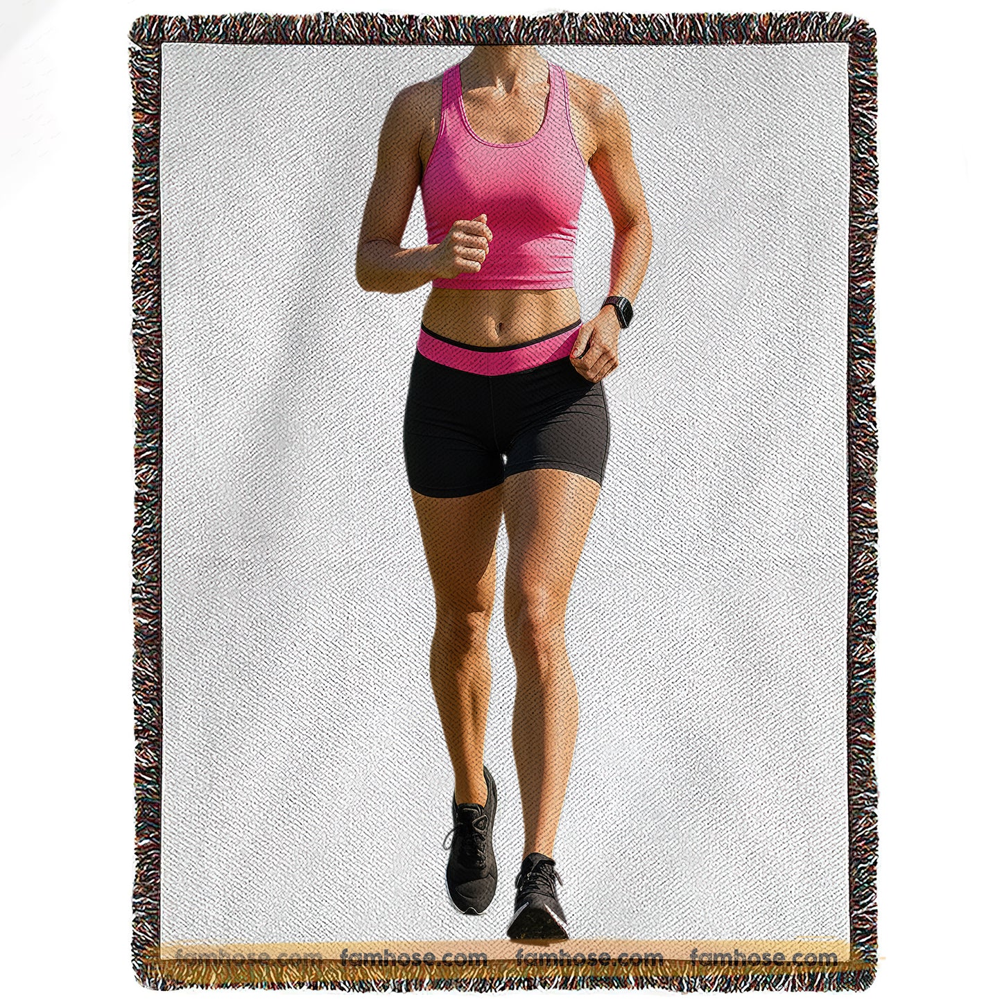 Funny Running Fleece Blanket, Running Workout On Your Bed Woven Blanket, Sherpa Blanket Gift For Running Lover