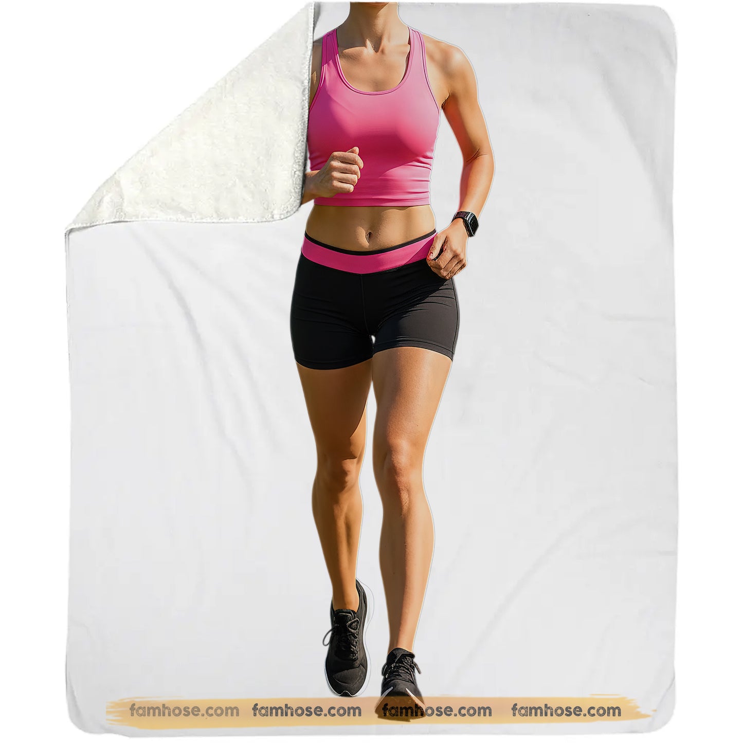 Funny Running Fleece Blanket, Running Workout On Your Bed Woven Blanket, Sherpa Blanket Gift For Running Lover