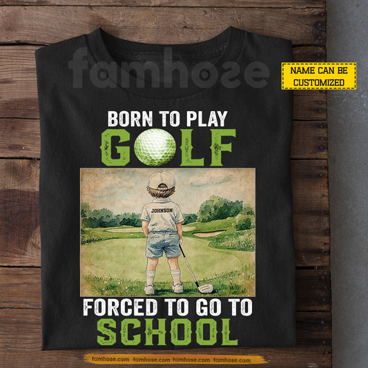 Personalized Golf Kid Boy T-shirt, Born To Play Golf Tees Gift For Golf Lover
