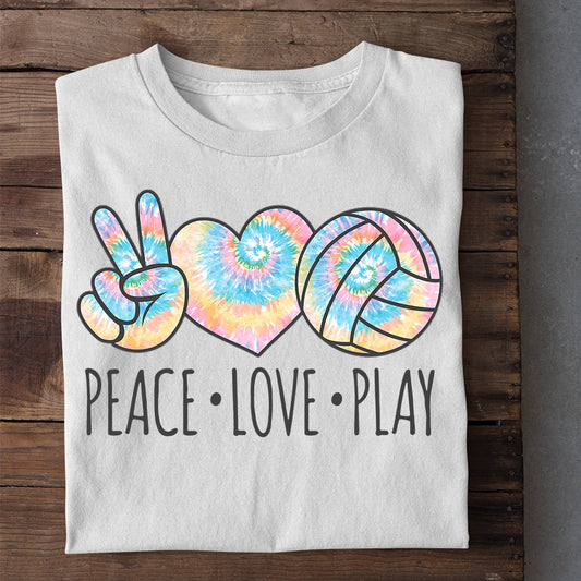 Volleyball T-shirt, Peace Love Play, Gift For Volleyball Lovers, Volleyball Players