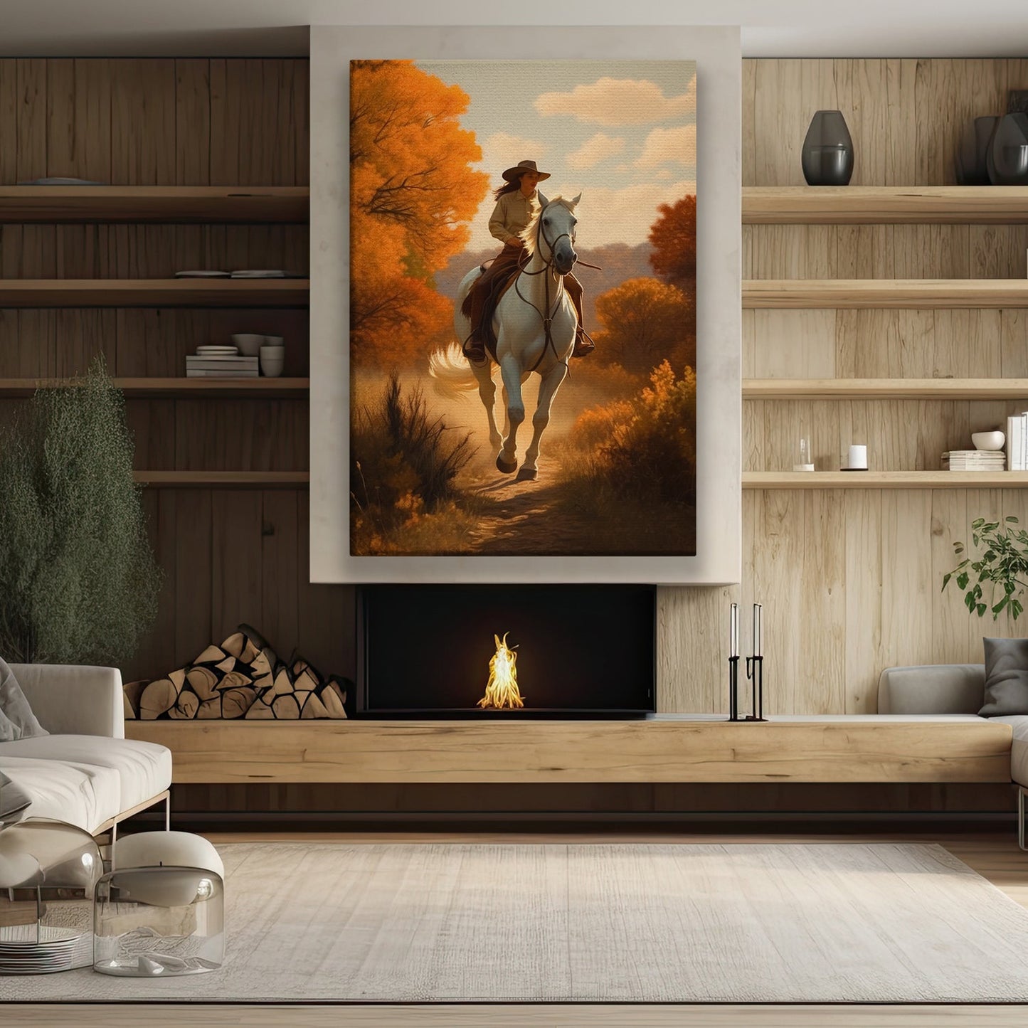 Country Road Take Me Home Thanksgiving Canvas Painting, Wall Art Decor - Thanksgiving Poster Gift For Horse Riding Lovers