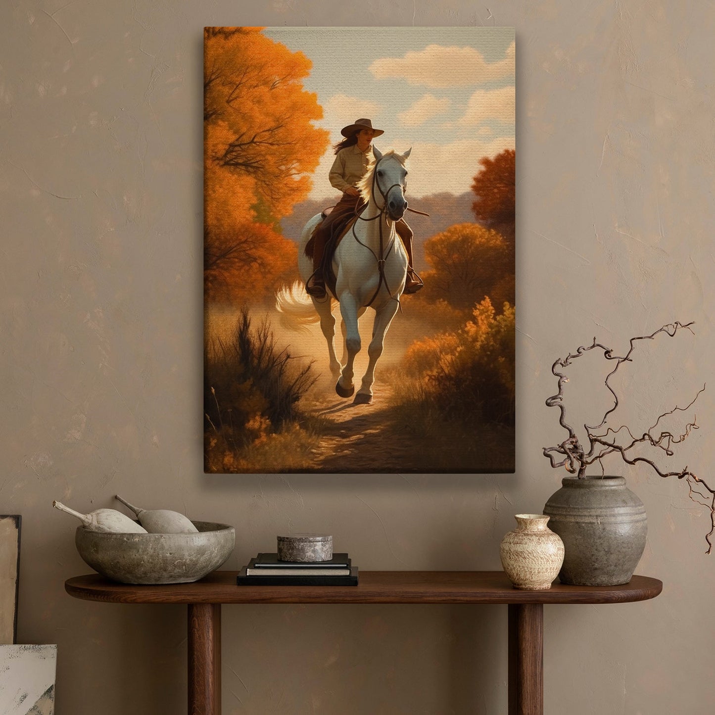 Country Road Take Me Home Thanksgiving Canvas Painting, Wall Art Decor - Thanksgiving Poster Gift For Horse Riding Lovers