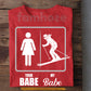 Funny Valentine Skiing Woman T-shirt, Your Babe Vs My Babe Sport Tees Gift For Skiing Lover