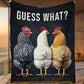 Funny Chicken Fleece Blanket, Guess What Woven Blanket, Farm Sherpa Blanket Gift For Chicken Lover