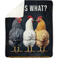 Funny Chicken Fleece Blanket, Guess What Woven Blanket, Farm Sherpa Blanket Gift For Chicken Lover