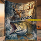 Personalized Deer Hunting & Fishing Fleece Blanket, Two Passions Woven Blanket, Sherpa Blanket Gift For Deer Hunting Lover, Fishing Lover