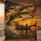 Personalized Fishing Fleece Blanket, Every Angler Dreams Woven Blanket, Sherpa Blanket Gift For Fishing Lover