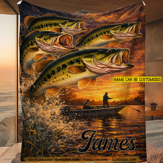 Personalized Fishing Fleece Blanket, Every Angler Dreams Woven Blanket, Sherpa Blanket Gift For Fishing Lover