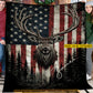 Personalized Deer Hunting Fleece Blanket, A True American Outdoorsman Woven Blanket, Sherpa Blanket Gift For Deer Hunting Lover