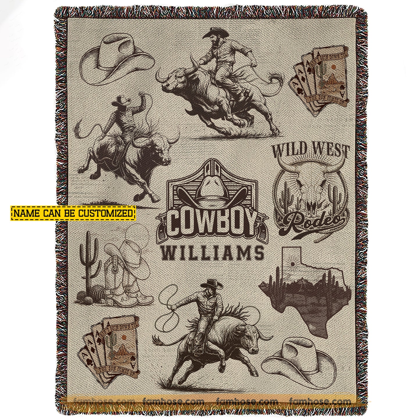 Personalized Rodeo Cowboy Fleece Blanket, This Is What The Wild West Felt Like Woven Blanket, Cozy Sherpa Blanket Gift For Cowboy