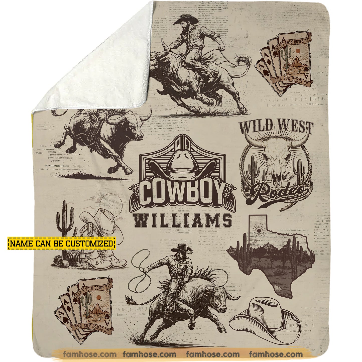 Personalized Rodeo Cowboy Fleece Blanket, This Is What The Wild West Felt Like Woven Blanket, Cozy Sherpa Blanket Gift For Cowboy