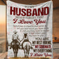 Vintage To My Cowboy Husband Fleece Blanket, Never Forget That I Love You Woven Blanket, Cozy Sherpa Blanket Valentine Gift For Cowboy Husband