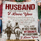 Vintage To My Cowboy Husband Fleece Blanket, Never Forget That I Love You Woven Blanket, Cozy Sherpa Blanket Valentine Gift For Cowboy Husband