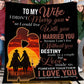 To My Cowgirl Wife Fleece Blanket, Love Made Us Forever Together Woven Blanket, Cozy Sherpa Blanket Valentine Gift For Cowgirl Wife
