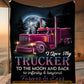 Trucker Fleece Blanket, I Love My Trucker To The Moon And Back Woven Blanket, Cozy Sherpa Blanket Valentine Gift For Trucker Lover