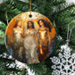 Enchanted Goddesses Of Yuletide Grace, Angel Circle Ceramic Ornament Christmas Gift