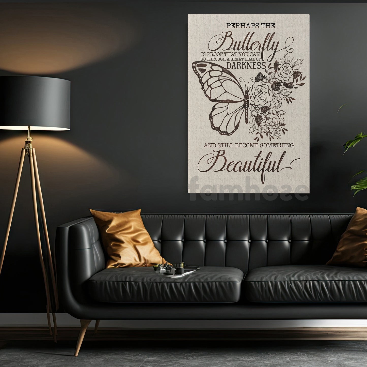 Quote Butterfly Canvas Painting, And Still Become Something Beautiful Wall Art Decor, Poster Gift