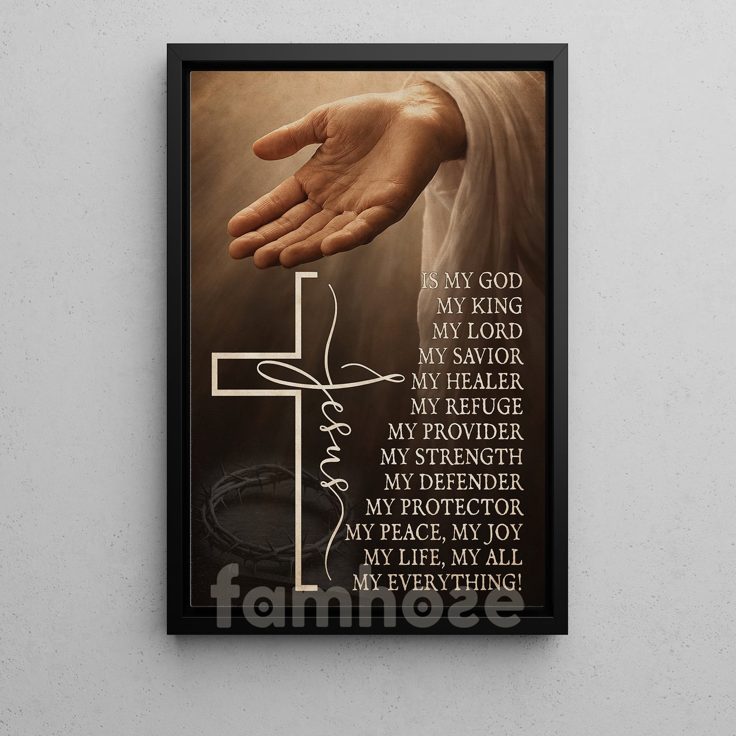 Jesus Canvas Painting, Jesus Is My God Wall Art Decor, Poster Gift For Christian