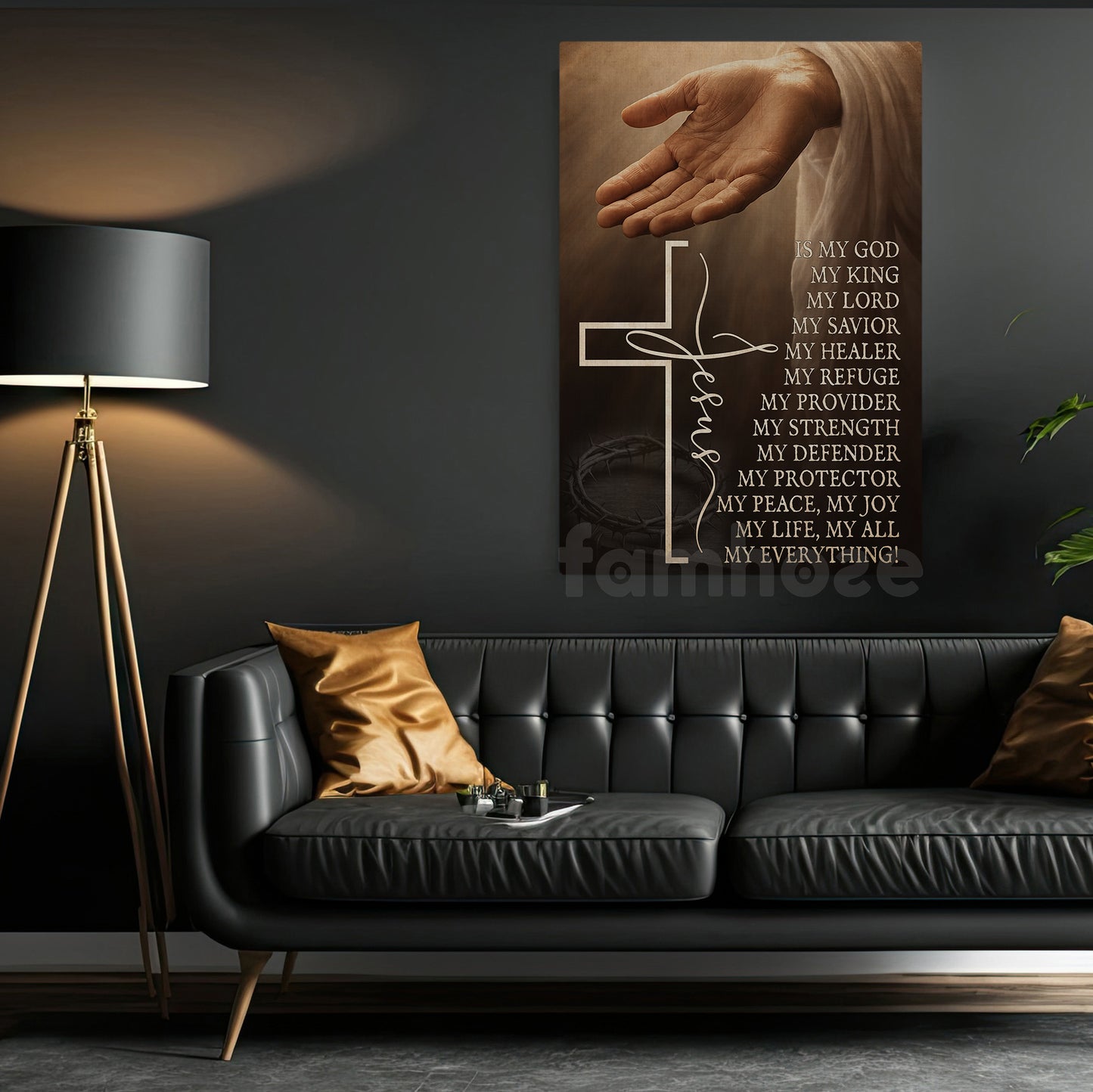 Jesus Canvas Painting, Jesus Is My God Wall Art Decor, Poster Gift For Christian