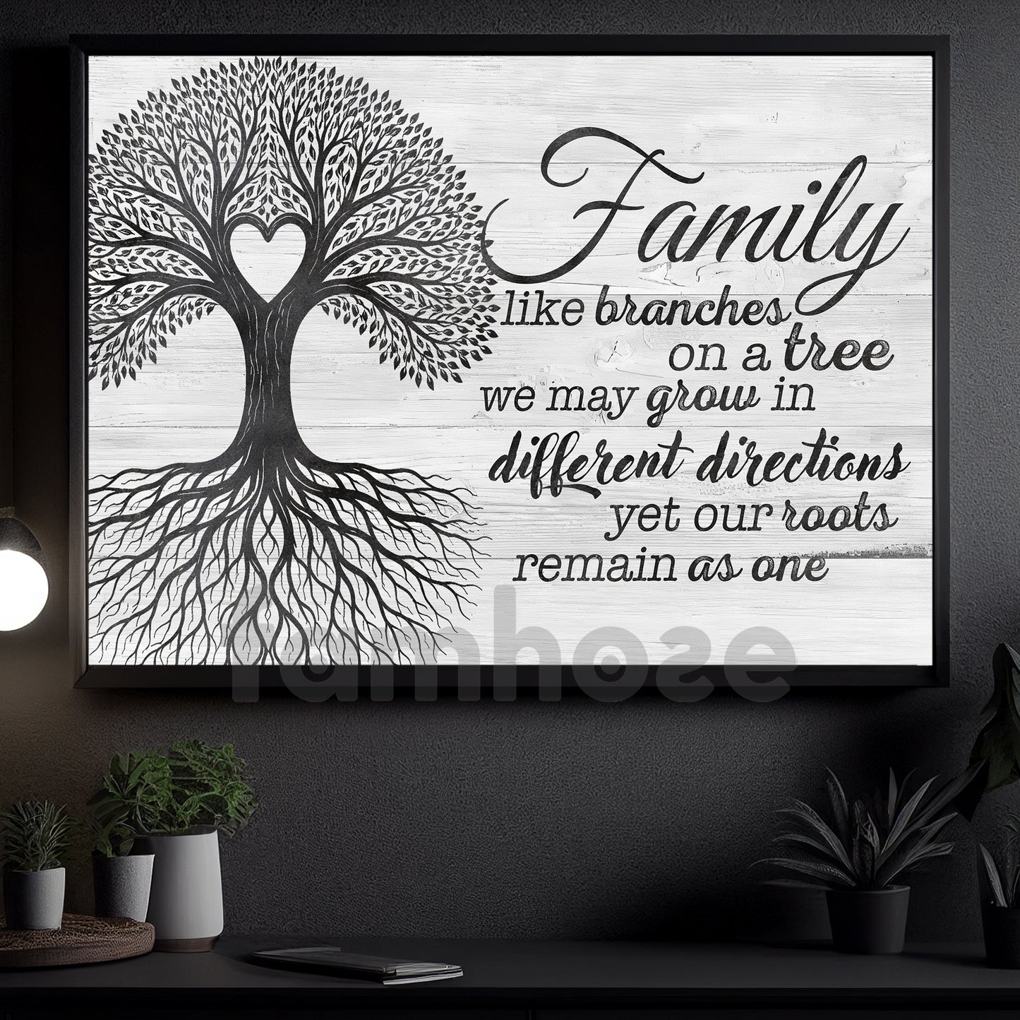 Family Quote Canvas Painting, Family Like Branches On The Tree Inspirational Quotes Wall Art Decor, Poster Gift For Your Family