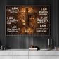 Motivational Jesus Lion Canvas Painting, I Am Blessed For All I Have Wall Art Decor, Poster Gift For Christian