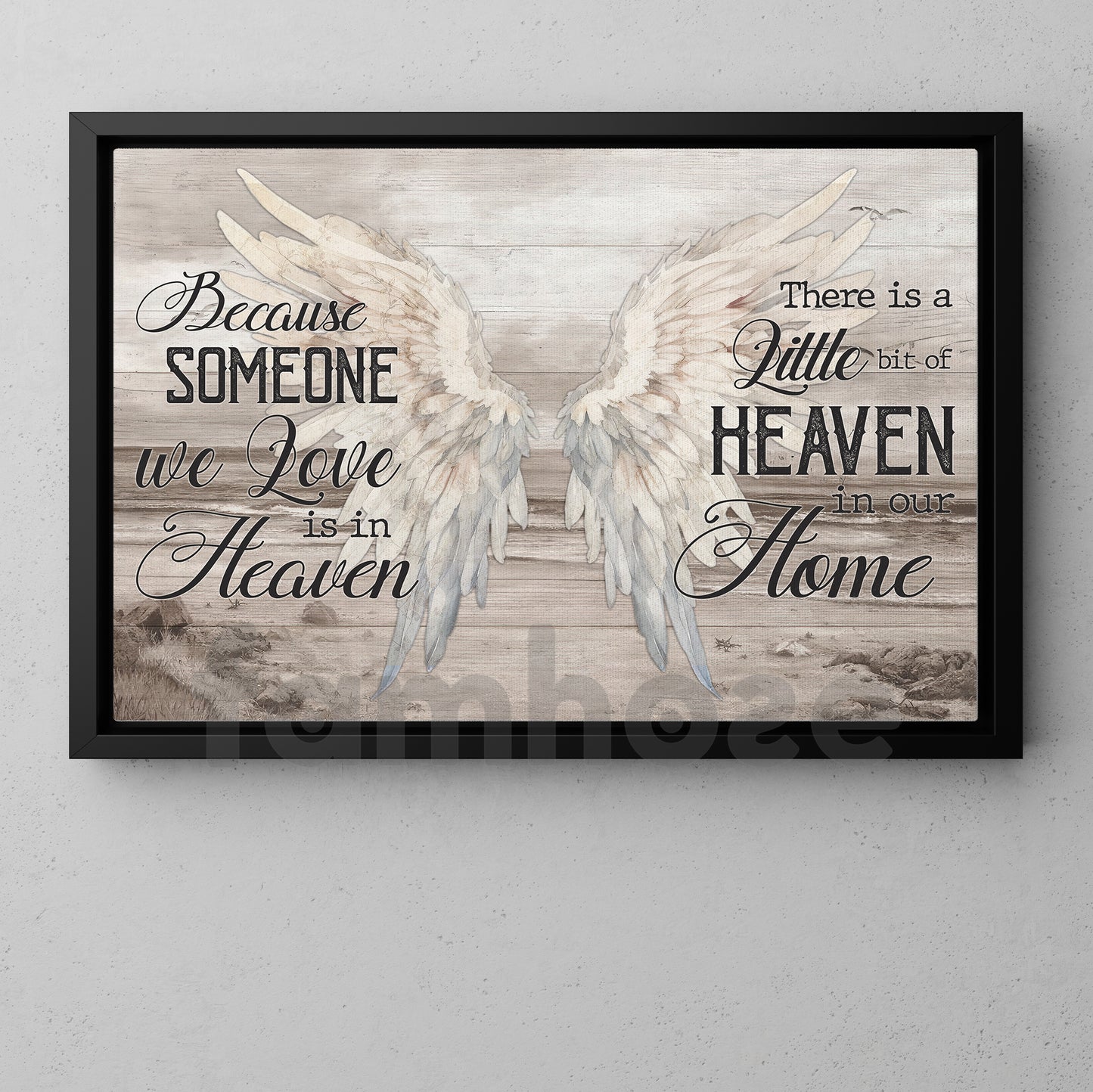 Personalized Pass Away Canvas Painting, Because Someone We Is In Heaven Wall Art Decor, Poster Memorial Gift For Family Of The Deceased