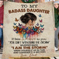 Vintage Personalized To My Badass Daughter Fleece Blanket, I Am The Storm Woven Blanket - Sherpa Blanket Gift For Your Daughter
