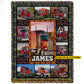 Personalized Trucker Fleece Blanket, Our Love Repeated A Thousand Times Woven Blanket, Cozy Sherpa Blanket Gift For Trucker