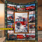 Personalized Firefighter Fleece Blanket, Heroes Answer The Call Woven Blanket, Cozy Sherpa Blanket Gift For Firefighter