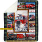 Personalized Firefighter Fleece Blanket, Heroes Answer The Call Woven Blanket, Cozy Sherpa Blanket Gift For Firefighter
