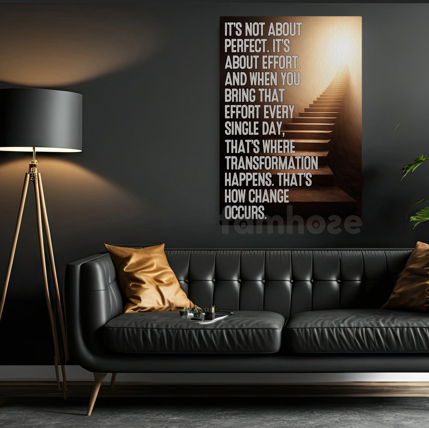 Motivational Quote Canvas Painting, It's Not About Perfect It's About Effort Wall Art Decor, Poster Gift