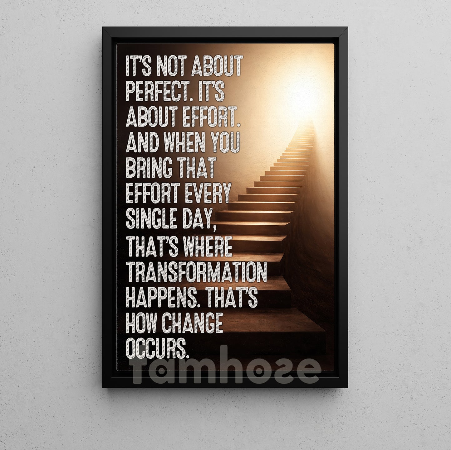 Motivational Quote Canvas Painting, It's Not About Perfect It's About Effort Wall Art Decor, Poster Gift