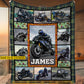 Personalized Motorcycle Fleece Blanket, Born To Ride Destined For Speed Woven Blanket, Cozy Sherpa Blanket Gift For Biker