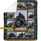Personalized Motorcycle Fleece Blanket, Born To Ride Destined For Speed Woven Blanket, Cozy Sherpa Blanket Gift For Biker