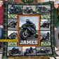 Personalized Motorcycle Fleece Blanket, Born To Ride Destined For Speed Woven Blanket, Cozy Sherpa Blanket Gift For Biker
