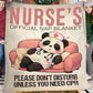Funny Nurse Panda Fleece Blanket, Nurse's Official Nap Blanket Woven Blanket, Sherpa Blanket Gift For Nurse Lover