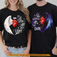 Funny Couple Matching T-shirt, He Sees All My Light & She Accepted All My Dark Couple Tees Valentine Gift