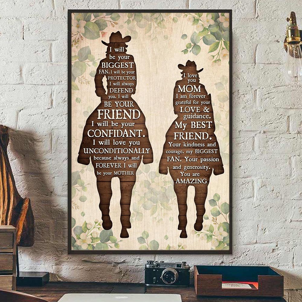 Rodeo Poster & Canvas, I Will Be Your Biggest Fan Be Your Friend, Horse Canvas Wall Art, Poster Gift For Horse Lovers