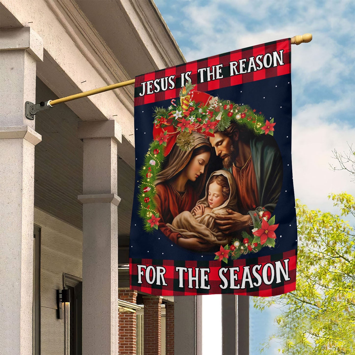 Jesus Is The Reason For The Season, Jesus Xmas Garden Flag & House Flag, Christmas Flag Gift For Jesus Lovers