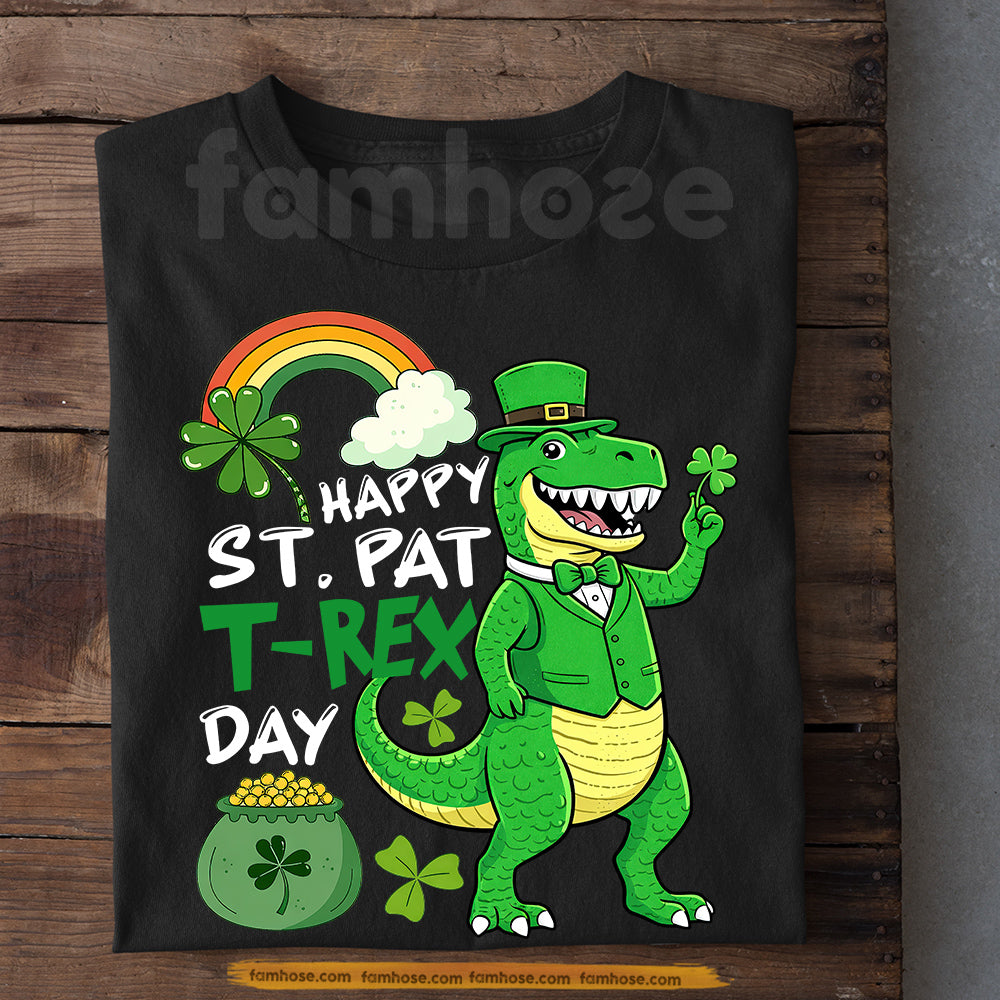 Lucky Shamtock Kid T-shirt, Happy St. Pat T-Rex Day Tees St Patrick's Day Gift For Irish Lover