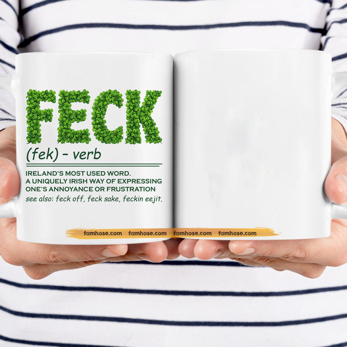 Funny Lucky Shamrock Mug, Feck Ireland's Most Used Word Mugs St Patrick's Day Gift For Irish Lover