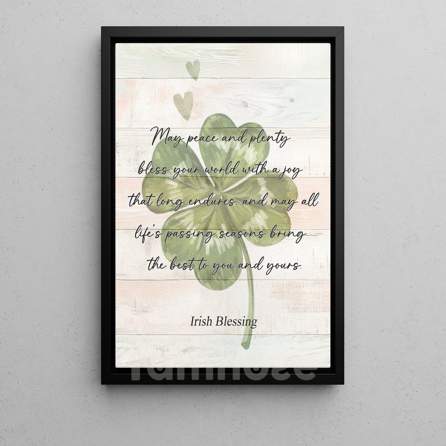 Four-Leaf Clover Canvas Painting, The Best To You And Your Wall Art Decor, Shamrock Poster St Patrick's Day Gift For Irish Lover