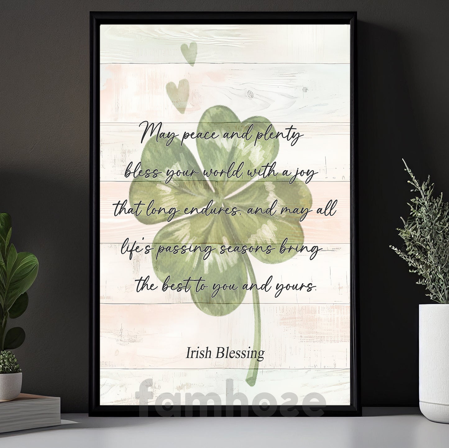 Four-Leaf Clover Canvas Painting, The Best To You And Your Wall Art Decor, Shamrock Poster St Patrick's Day Gift For Irish Lover