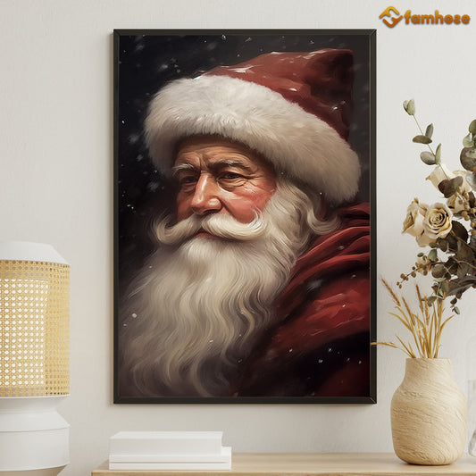 Portrait Santa Claus Christmas Canvas Painting, Xmas Wall Art Decor - Christmas Poster Gift For Decorating Your Home