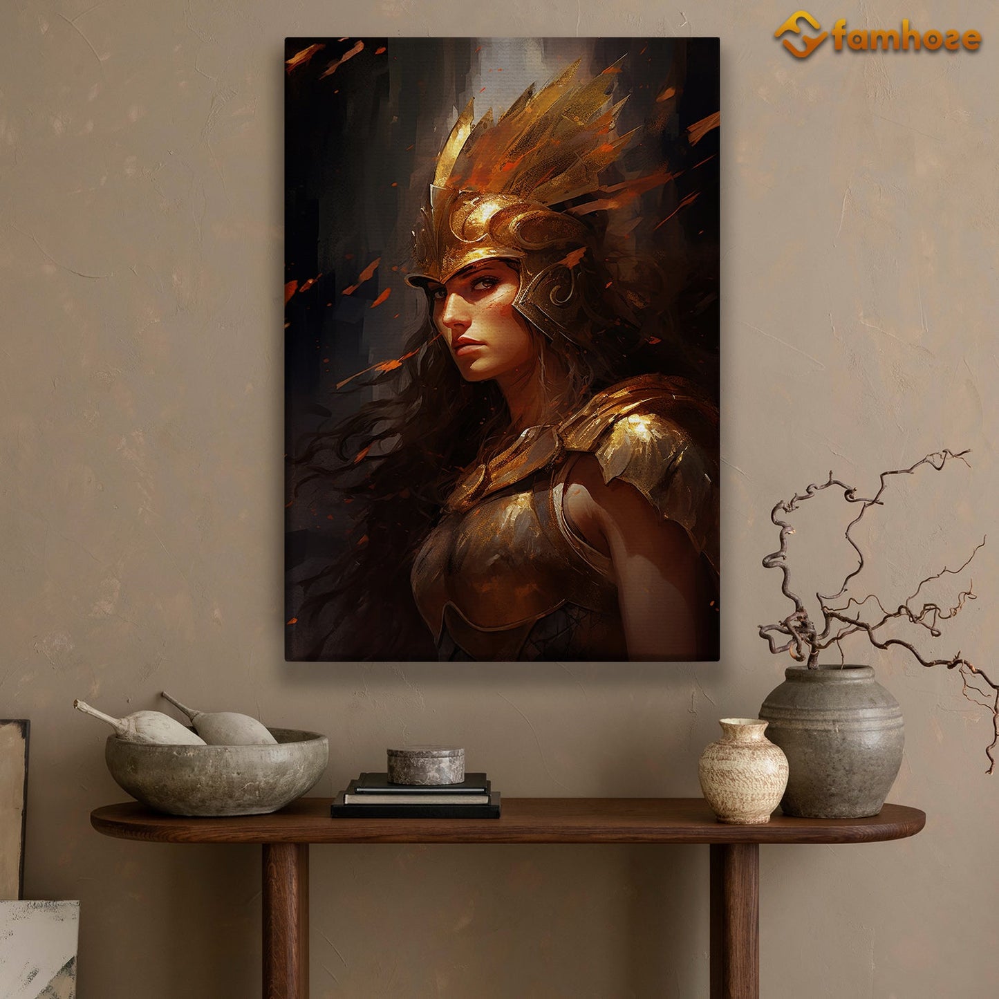 The Warrior Queen's Gaze, Victorian Warrior Canvas Painting, Wall Art Decor - Warrior Poster Gift