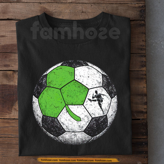 Lucky Shamrock Soccer T-shirt, When Soccer Meets Irish Fortune Tees St Patrick's Day Gift For Soccer Lover