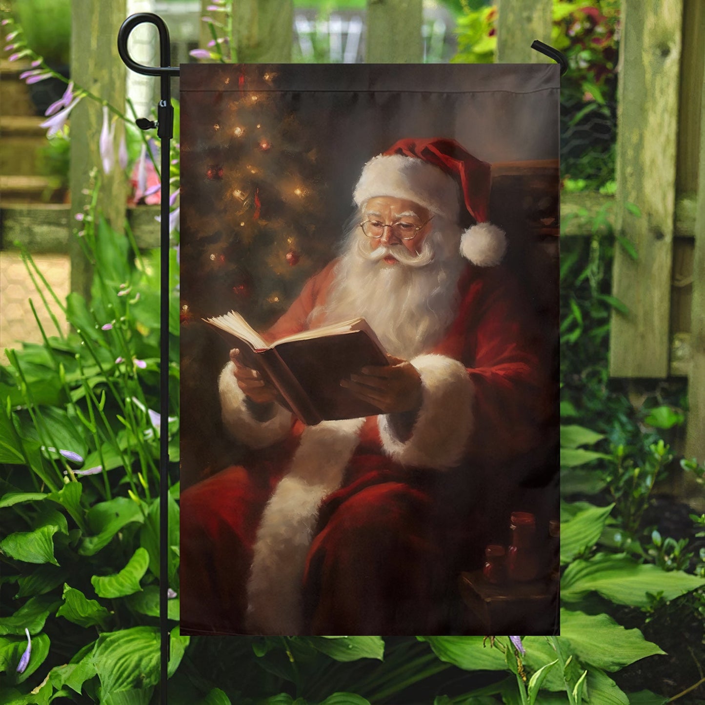 Funny Santa's Storytime, Santa Claus Garden Flag - House Flag, Christmas Flag Gift For Santa Claus Lovers