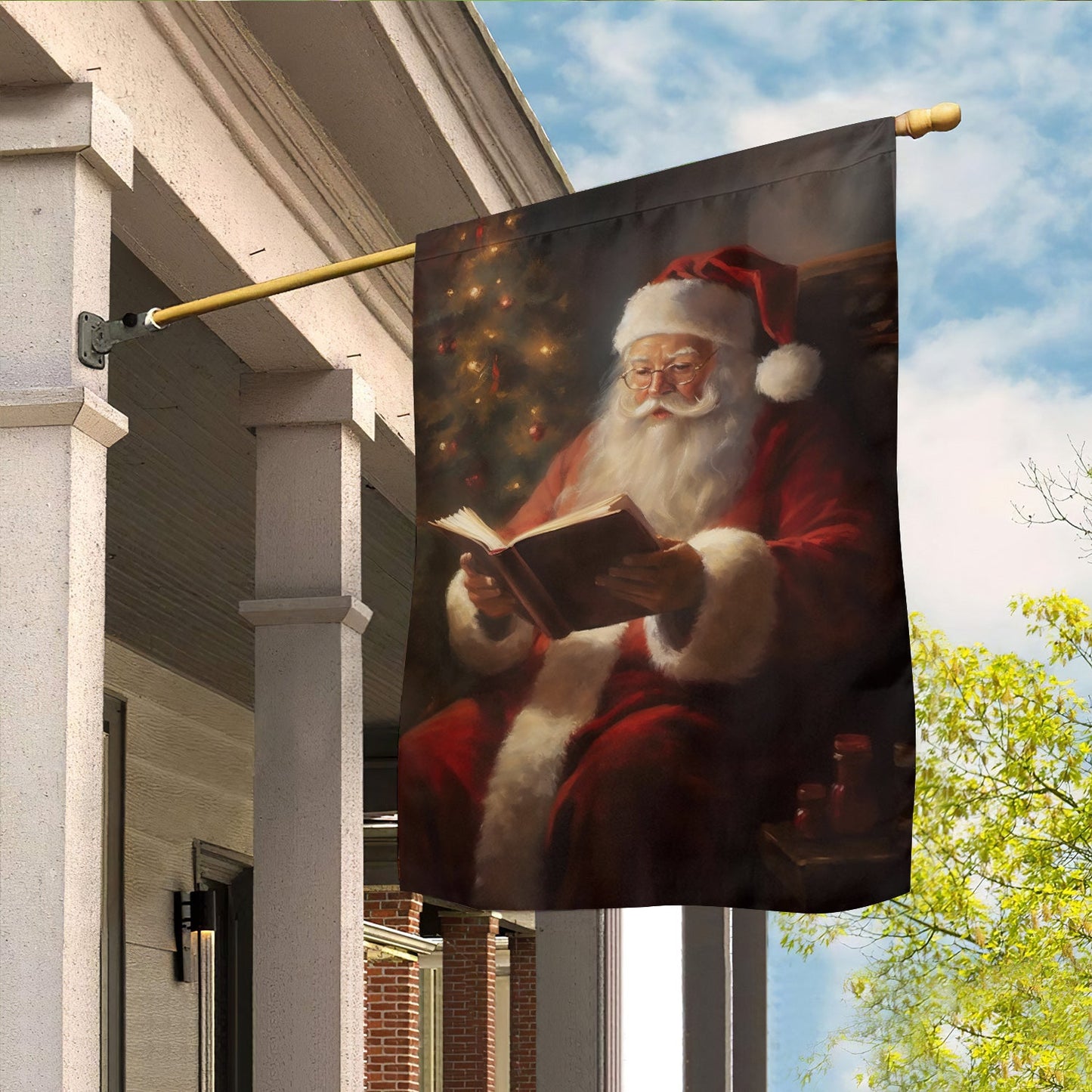 Funny Santa's Storytime, Santa Claus Garden Flag - House Flag, Christmas Flag Gift For Santa Claus Lovers