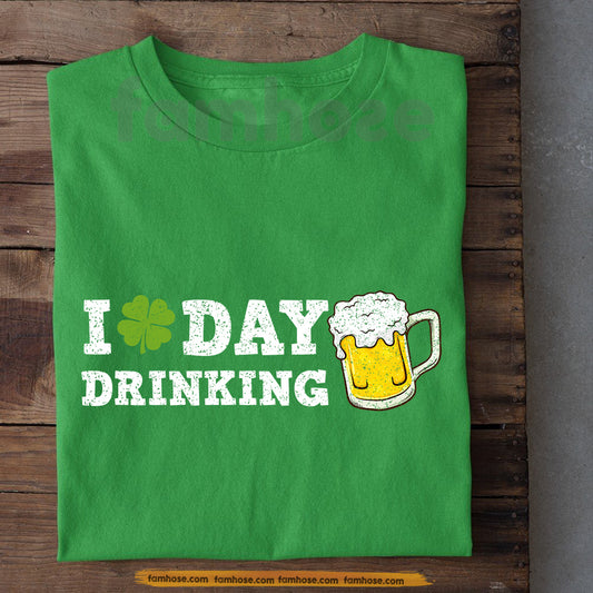 Four-Leaf Clover Drinking T-shirt, Drinking Day Shamrock Tees St Patrick's Day Gift For Irish Lover