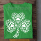 Lucky Shamrock Dog Paw T-shirt, Paw Print Clover Tees St Patrick's Day Gift For Dog Lover